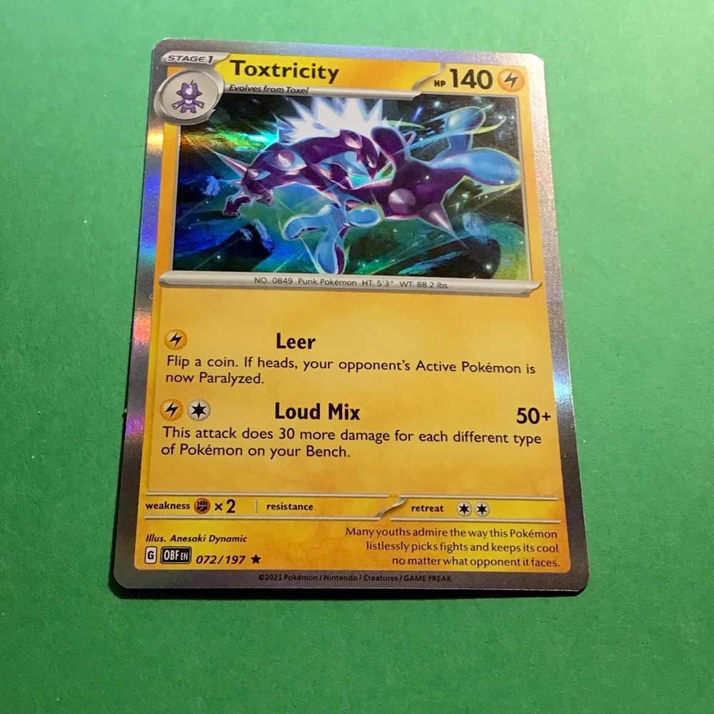 2023 TOXTRICITY #072/197 HOLO RARE OBSIDIAN FLAMES MINT